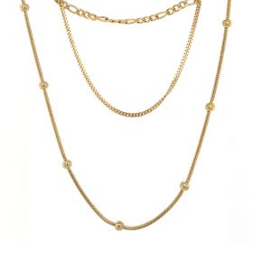 Κολιέ Triple Chain Χρυσό