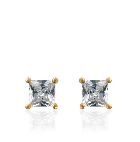 Ασημένια Σκουλαρίκια Square JO-EAGO036 Gold