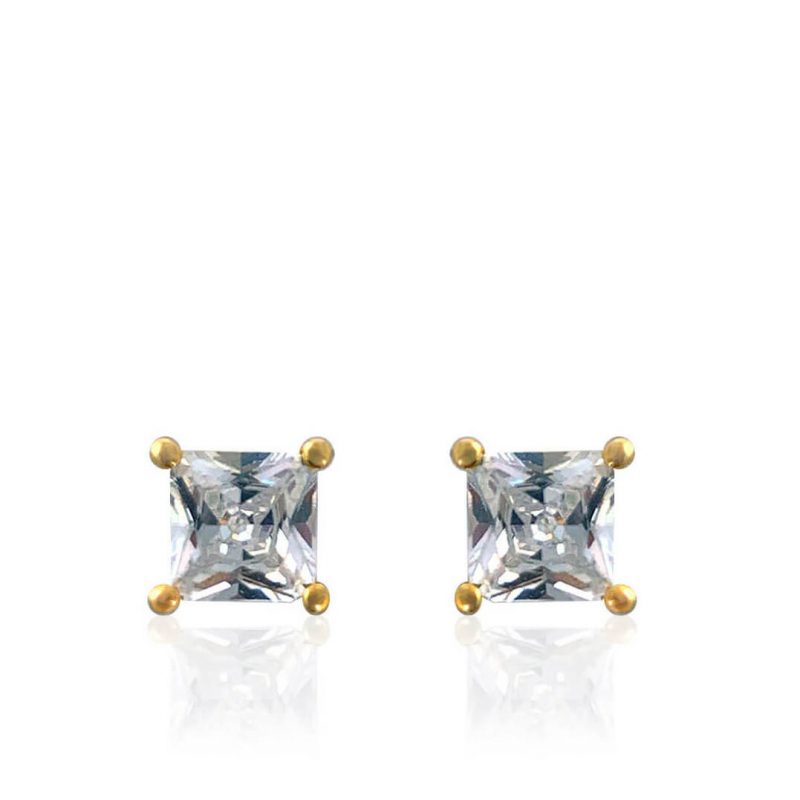 Ασημένια Σκουλαρίκια Square JO-EAGO036 Gold