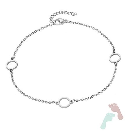 Ατσάλινη αλυσίδα ποδιού Round Cherry Silver