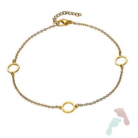 Ατσάλινη αλυσίδα ποδιού Round Cherry Gold