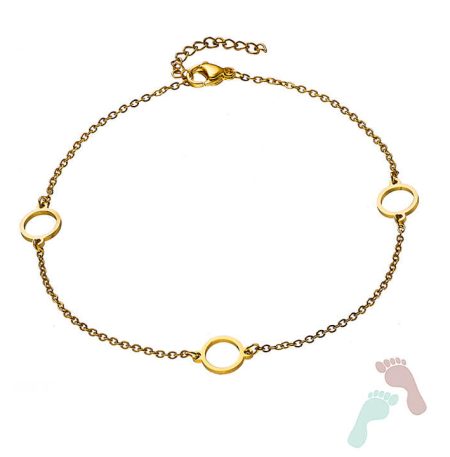 Ατσάλινη αλυσίδα ποδιού Round Cherry Gold