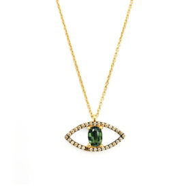 Ασημένιο Κολιέ Ruby Eye Gold