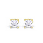Ασημένια Σκουλαρίκια Diamond Square Gold