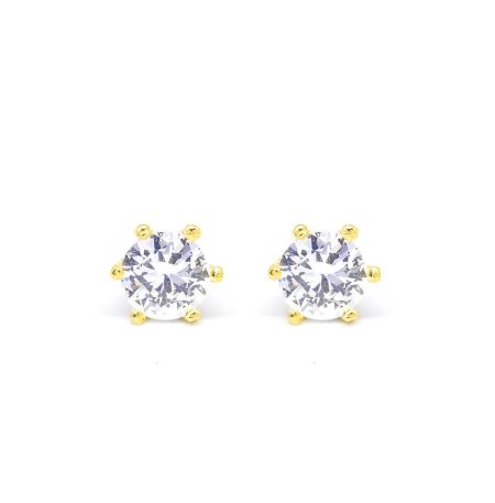 Ασημένια Σκουλαρίκια Diamond Gold
