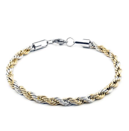 Ατσάλινο Βραχιόλι Two Tone Twisted