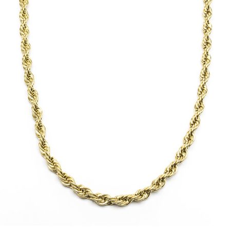 Ατσάλινη Αλυσίδα Twisted Gold 50cm Fat