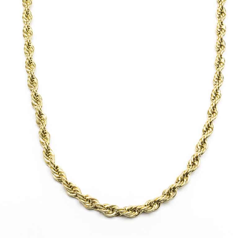 Ατσάλινη Αλυσίδα Twisted Gold 50cm Fat
