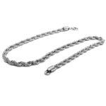 Ατσάλινη Αλυσίδα Twisted Silver 50cm Fat