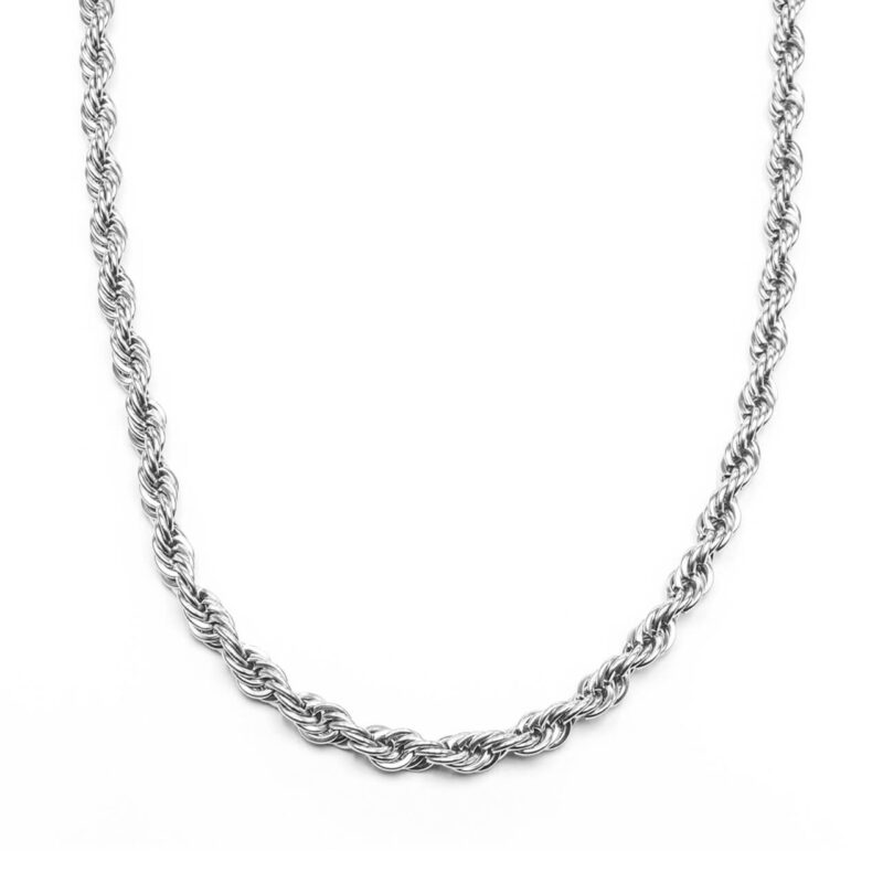 Ατσάλινη Αλυσίδα Twisted Silver 50cm Fat