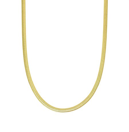 Κολιέ Flat Chain 45cm-2mm από Ασήμι925 επιχρυσωμένο Gold