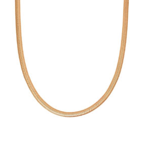 Κολιέ Flat Chain 40cm-3mm από Ασήμι925 επιχρυσωμένο Rose Gold