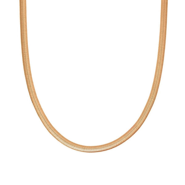 Κολιέ Flat Chain 40cm-3mm από Ασήμι925 επιχρυσωμένο Rose Gold