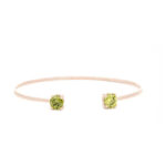 Ασημένιο βραχιόλι Verga Rose Gold Green