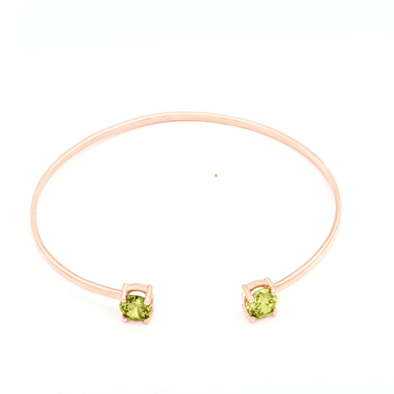 Ασημένιο βραχιόλι Verga Rose Gold Green