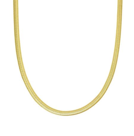 Κολιέ Flat Chain 45cm-3mm από Ασήμι925 επιχρυσωμένο Gold