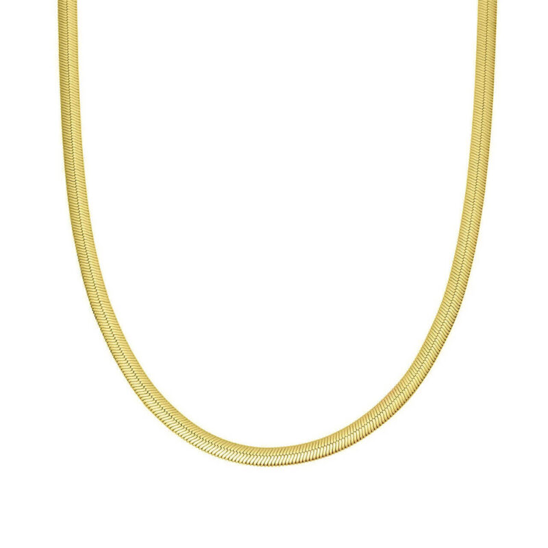 Κολιέ Flat Chain 45cm-3mm από Ασήμι925 επιχρυσωμένο Gold
