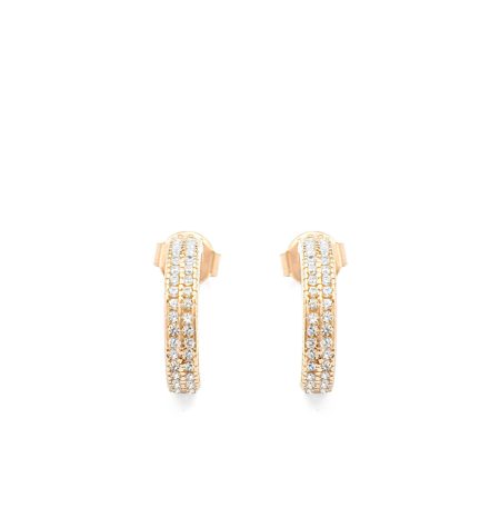 Ασημένια Σκουλαρίκια Half Hoops Small Rose Gold