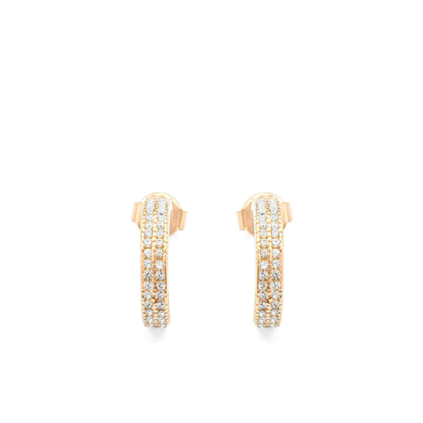 Ασημένια Σκουλαρίκια Half Hoops Small Rose Gold