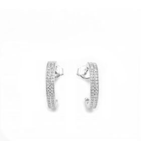 Ασημένια Σκουλαρίκια Half Hoops Silver