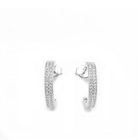 Ασημένια Σκουλαρίκια Half Hoops Silver
