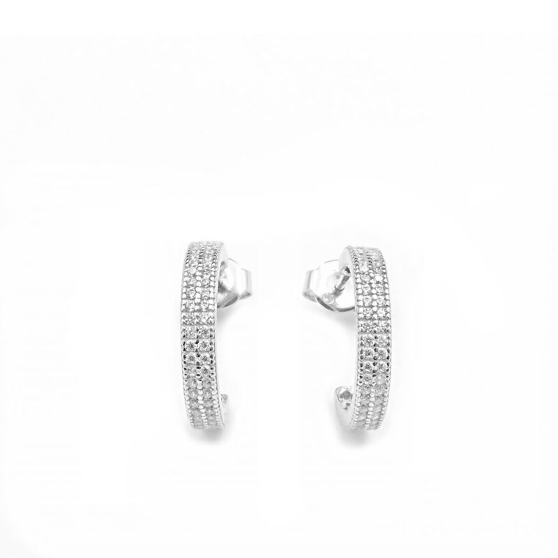 Ασημένια Σκουλαρίκια Half Hoops Silver