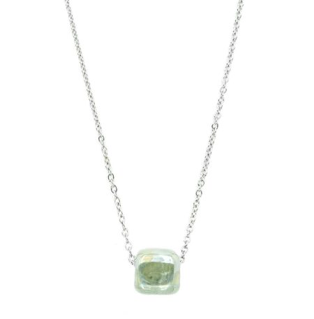 Κολιέ Peebls Shiny Green Silver