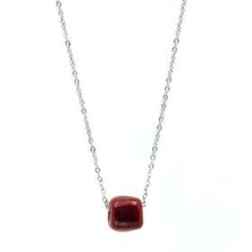 Κολιέ Peebls Dark Red Silver