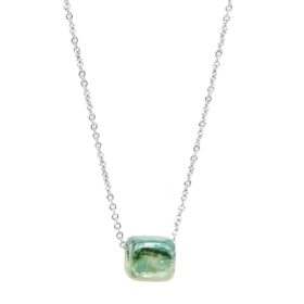 Κολιέ Peebls Cracked Green Silver