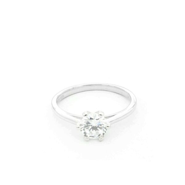 Ασημένιο δαχτυλίδι Μονόπετρο Simple Silver
