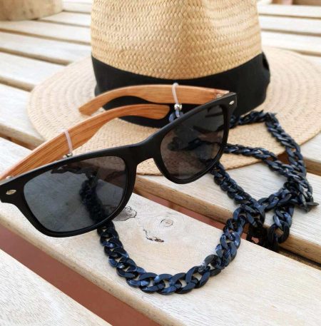 Αλυσίδα Γυαλιών Peebls Black Grey Shiny Chain