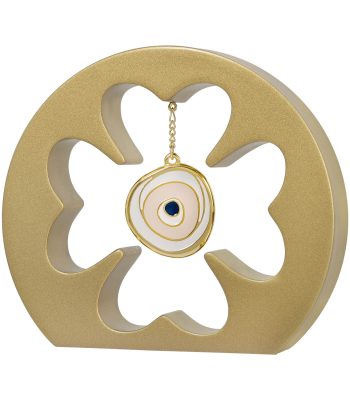 Ασημένιο Γούρι Μάτι Χρυσό