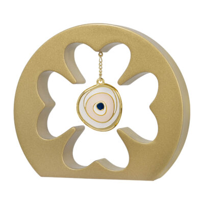 Ασημένιο Γούρι Μάτι Χρυσό