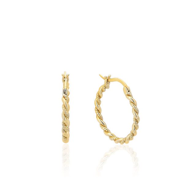 Ασημένια Σκουλαρίκια Twisted Gold