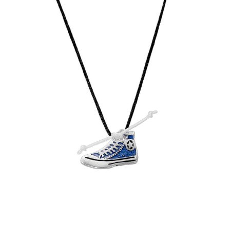 Ασημένιο Κολιέ Sneakers Lace Blue