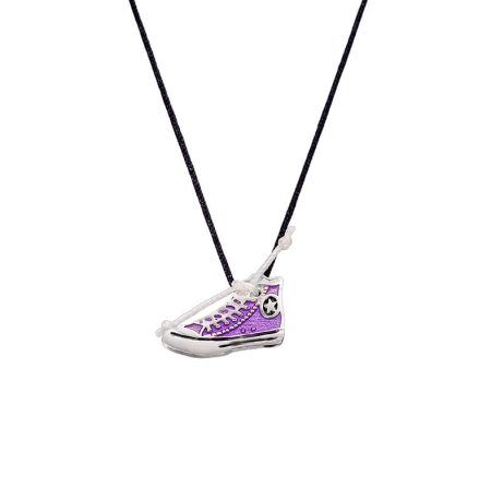 Ασημένιο Κολιέ Sneakers Lace Purple