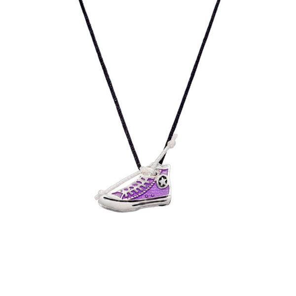 Ασημένιο Κολιέ Sneakers Lace Purple