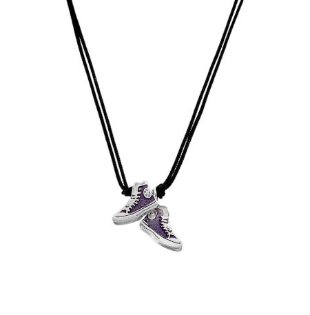 Ασημένιο Κολιέ Sneakers Dark Purple