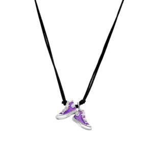 Ασημένιο Κολιέ Sneakers Purple