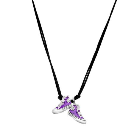 Ασημένιο Κολιέ Sneakers Purple