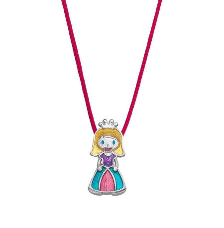 Ασημένιο Παιδικό Κολιέ Fairytales Fuchsia