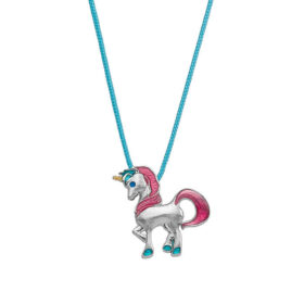 Ασημένιο Παιδικό Κολιέ Fairytales Unicorn Turquoise