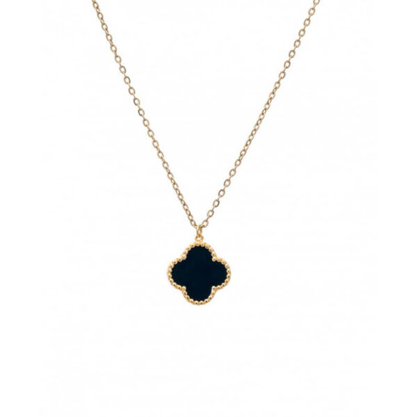 Κολιέ Royal Flower Μαύρο Χρυσό