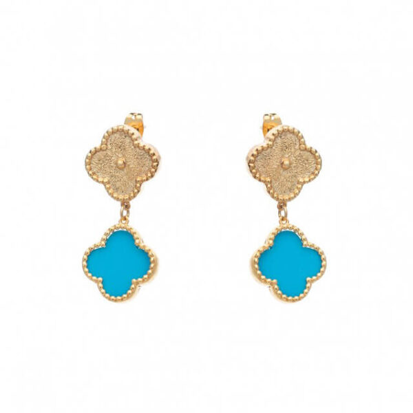 Σκουλαρίκια Double Gold Flower
