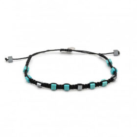 Ανδρικό Βραχιόλι Lifelikes Turquoise & Hematite Cubes