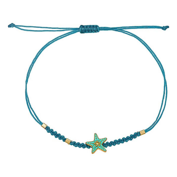 Ασημένιο Βραχιόλι Starfish Enamel Turqoise