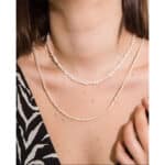 Κολιέ White Raw Pearl S Χρυσό