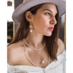 Κολιέ White Raw Pearl S Χρυσό