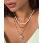Κολιέ White Raw Pearl S Χρυσό