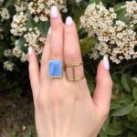 Ανοιγόμενο δαχτυλίδι Sky Blue Square